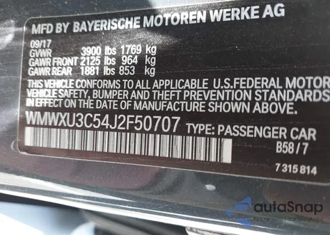 2018 Mini Hardtop Cooper S из США, поврежденный, VIN WMWXU3C54J2F50707